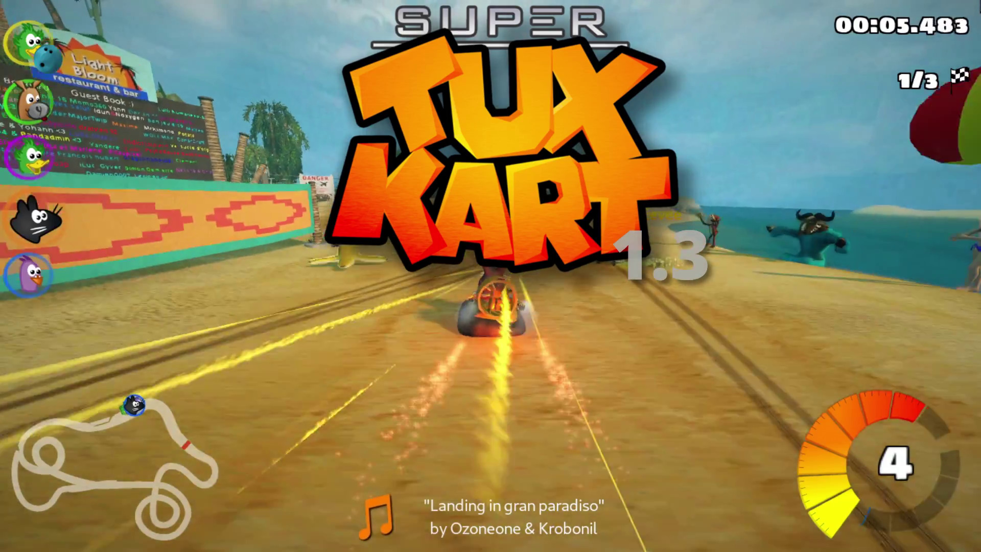 Vídeo de apresentação do SuperTuxKart versão 1.3